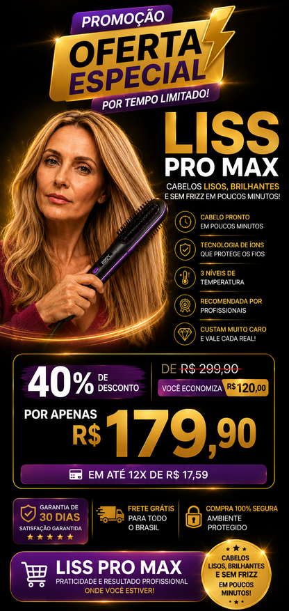 Cabelo Liso em 5 Minutos, Onde Estiveres — GlowLiss Pro