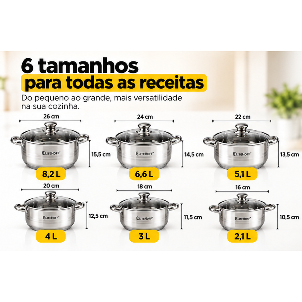 Conjunto de Panelas 12 Peças
