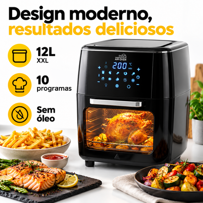 Air Oven 3 em 1 — Forno e Fritadeira de Ar Quente de 12 Litros