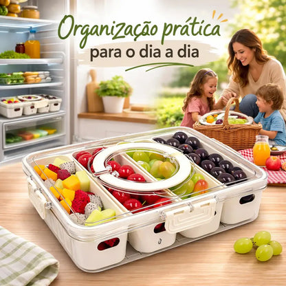 Recipiente Hermético Organizador para Frigorífico com 4 Divisórias