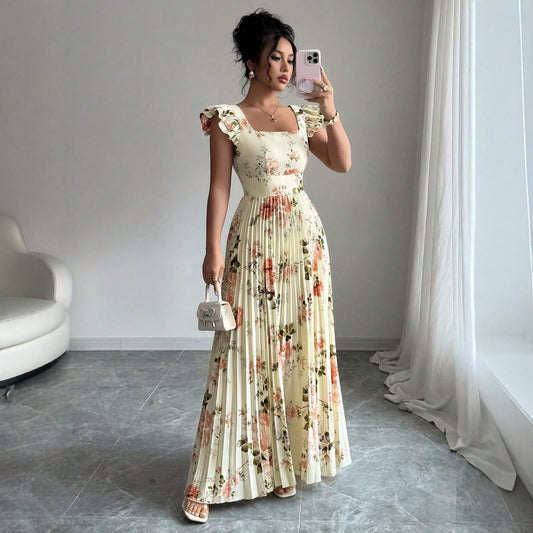 Vestido Floral Plisado