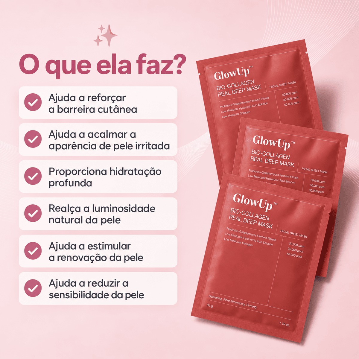 Dê À Sua Pele Um Aspeto Mais Jovem, Uniforme E Revitalizado Com A Máscara Facial GlowUp™
