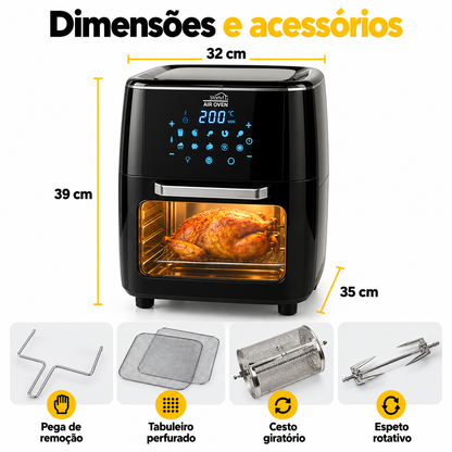 Air Oven 3 em 1 — Forno e Fritadeira de Ar Quente de 12 Litros