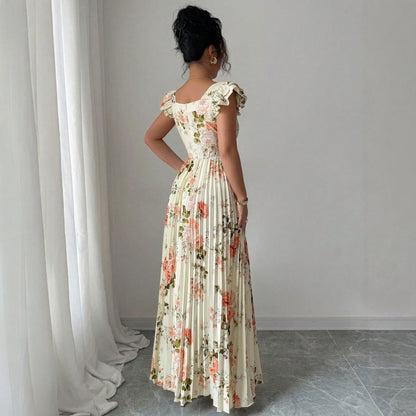 Vestido Floral Plisado