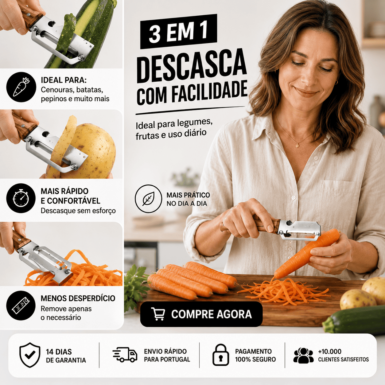 Prepara Tus Comidas Más Rápido Mon Este Pelador 3 En 1