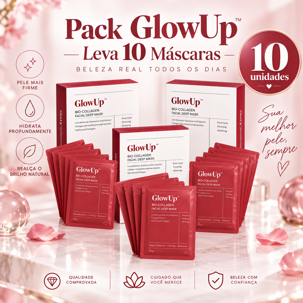 Dê À Sua Pele Um Aspeto Mais Jovem, Uniforme E Revitalizado Com A Máscara Facial GlowUp™