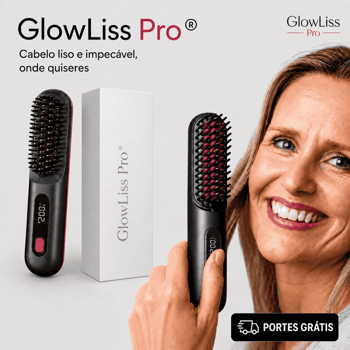 Cabelo Liso e Sem Frizz Onde Quiseres - GlowLiss Pro®
