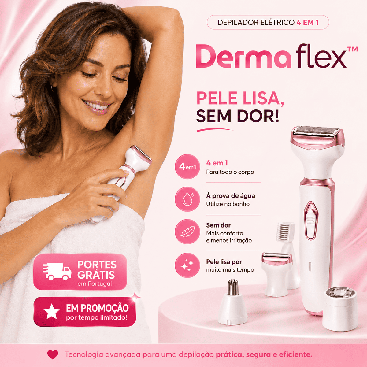 Depilador Elétrico 4 em 1 – DermaFlex™