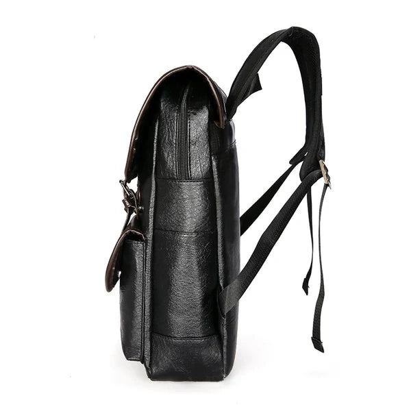 Mochila de Couro Masculina Retrô