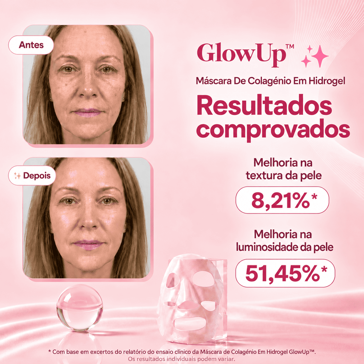 Dê À Sua Pele Um Aspeto Mais Jovem, Uniforme E Revitalizado Com A Máscara Facial GlowUp™