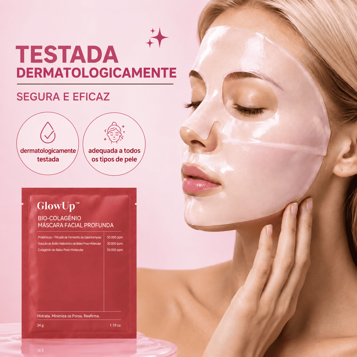 Dê À Sua Pele Um Aspeto Mais Jovem, Uniforme E Revitalizado Com A Máscara Facial GlowUp™