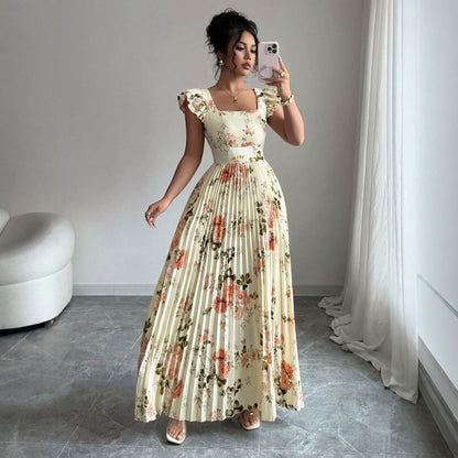 Vestido Floral Plisado