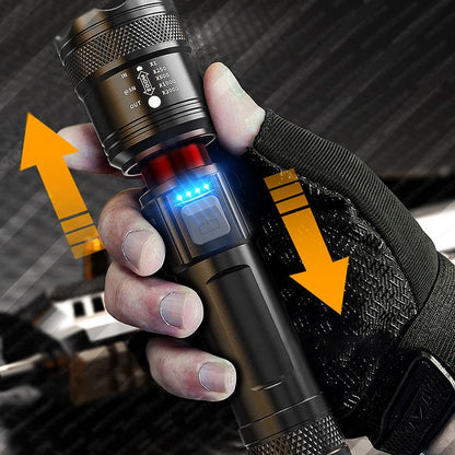 Lanterna LED Recarregável de Alta Potência com Zoom