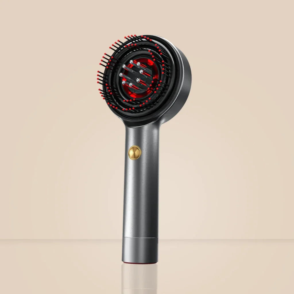 Escova Capilar com Luz Vermelha e Massagem Relaxante
